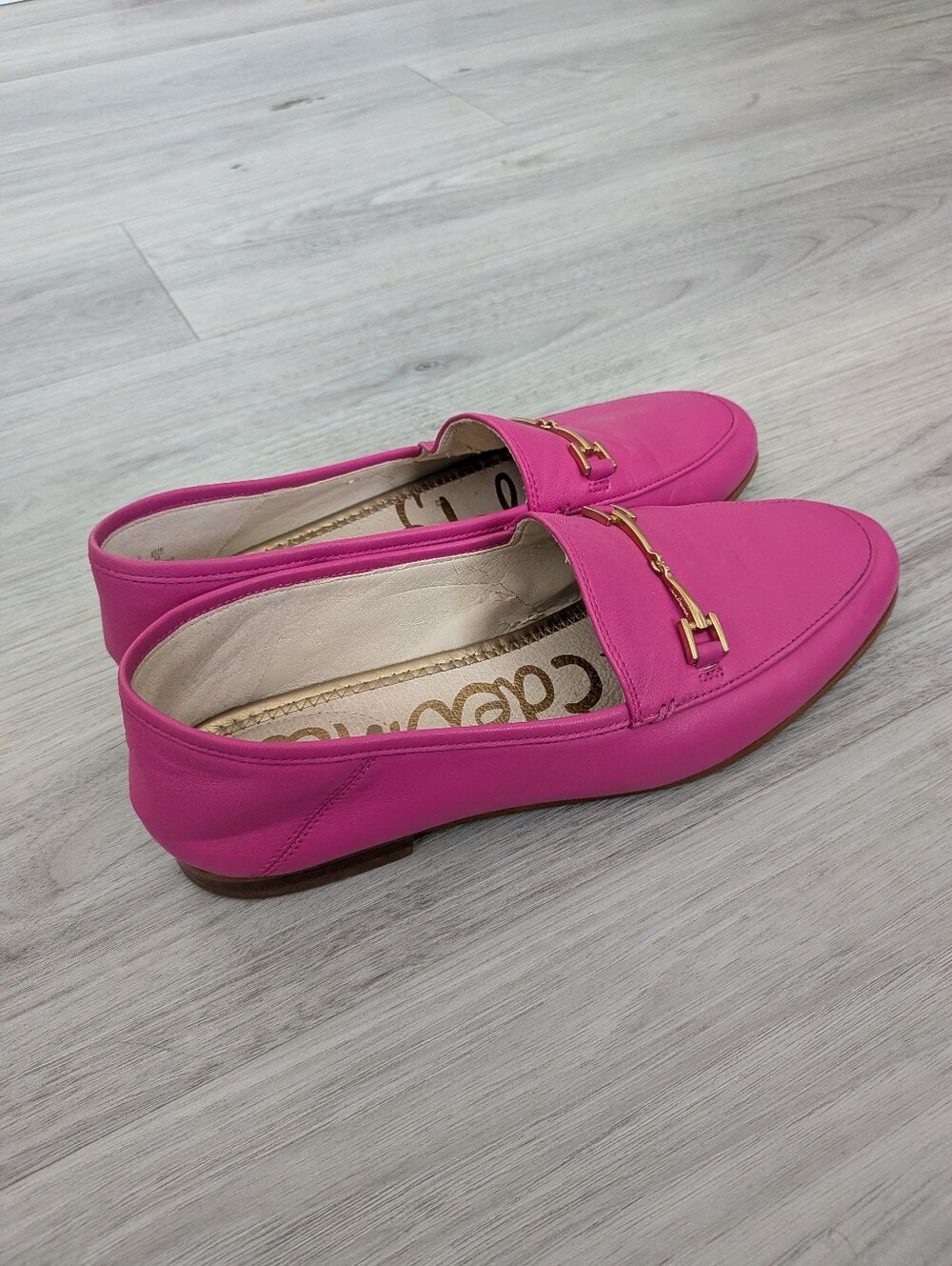 Sam Edelman Magenta Pink Leather Horsebit Loafers – Size 8